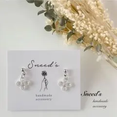 ▪シルバーデザインスクエアチャームピアス／イヤリング