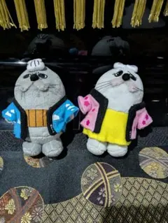紋太くん　べつ子ちゃん　アザラシぬいぐるみ