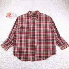 美品◎Burberry's 長袖シャツ ノバチェック 赤系 大きいサイズ 90s