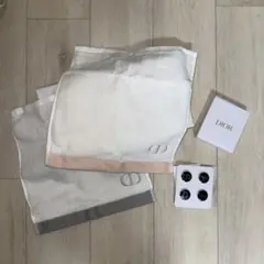 Dior ディオール ノベルティ タオルセット ピンズ ホワイト・ピンク