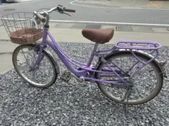 パープル 幼児用自転車 星柄 前カゴ付き 18インチ 愛知県引き取り限定