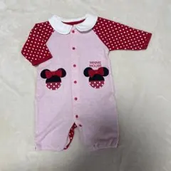 ミニーマウス　ロンパース　赤ドット　50〜60