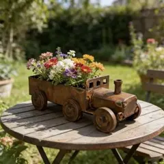 プランター アンティーク 一輪車 鉄 ガーデン 植木鉢 おしゃれ 庭 園芸