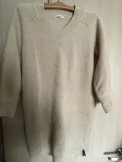 le.coeur blanc ベージュ Vネック ニットワンピース
