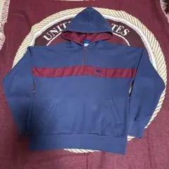 80s 90s ナイキ 紺タグ NIKE パーカー ハーフジップ ストリート