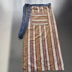 ストライプ柄エプロン フリーサイズ