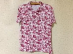 90252 バナナリパブリック　ポロシャツ　白ｘ赤　S