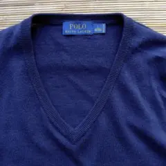 【本日限定】Polo Ralph Lauren ネイビー Vネックセーター Ｌ