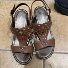 美品　サンダル　Lサイズ　ブラウン　厚底　24cm 軽量