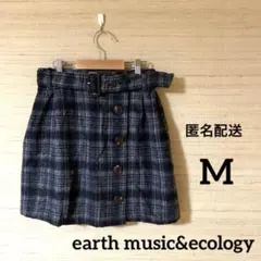 早い者勝ち！earth music&ecology チェック台形ミニスカート M