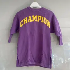 CHAMPION パープル Tシャツ スリット入り