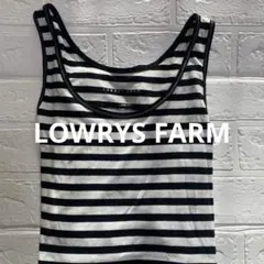 【美品】LOWRYS FARM ボーダータンクトップ　F ブラック×ホワイトのサムネイル