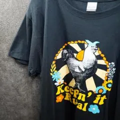 ギルダン　アメリカ古着　ニワトリプリント