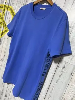 極限定/表参道 MONCLER Tシャツ モンクレール 縦ロゴ 刺繍 Lサイズ