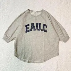 ショコラフィネローブ ロゴT ドルマン 七分袖 F グレー ゆったり 体型カバー