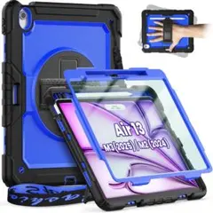 iPad Air 13インチ ケース 耐衝撃 画面保護 360°回転スタンド