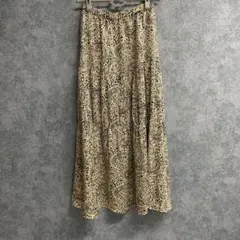 ADAM ET ROPE ペイズリー柄　フレアロングスカート 夏　ウエストゴム