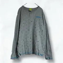 2701＊アディダス＊長袖Tシャツ グレー M ドット柄 綿100％ カジュアル