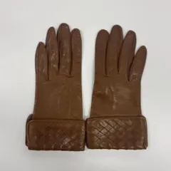 イタリア　セルモネータ　レディース　レザーグローブ　茶色革手袋　サイズ７