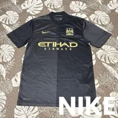 NIKE 2013/14 マンチェスターシティ 長袖 アウェイユニフォーム 黒金