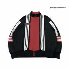 90s デサント adidas トラックジャケット ジャージ 赤 黒 XL