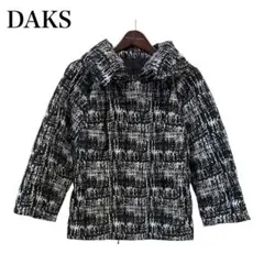 DAKS チェック柄フード付きダウンジャケット
