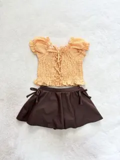 【⭐️新品、未使用⭐️】petitmain プティマイン 水着 女の子 80