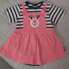 ANAP Baby ロンパース カバーオール ボーダー ピンクのサムネイル