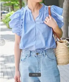 Spick and Span フレアスリーブスキッパーブラウスのサムネイル