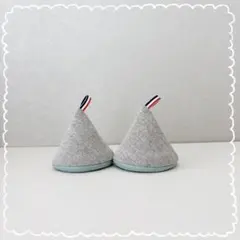 サンカク鍋つかみ＊ハンドメイド「スモークブルー」コットンリネン