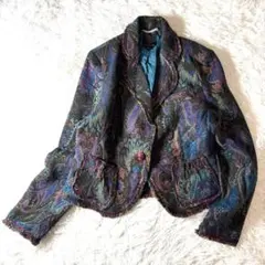 ヴィンテージ　ペイズリー柄ジャガード　ゴブラン織ジャケットL 1ボタン Y2K
