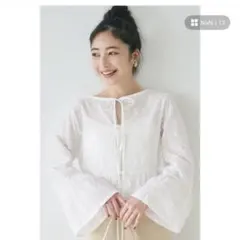 coca フレアスリーブレースブラウス