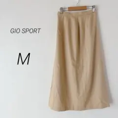 ジオスポーツ ロングフレアスカート スリット カシミヤ混 日本製 ベージュ M