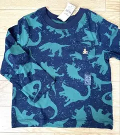 【新品】GAP 恐竜柄長袖Tシャツ ネイビー/グリーン