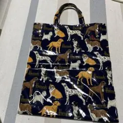 ☆お値下げ☆ハロッズ　犬柄　ビニールトートバッグ