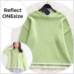 【新品未使用♪】Reflect 洗えるオフボディニット ライトグリーン