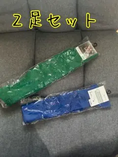 wundou サッカーソックス 2足セット 25-27cm グリーン　ブルーのサムネイル