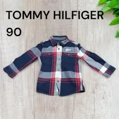トミーヒルフィガー チェックシャツ ネルシャツ 90 厚め