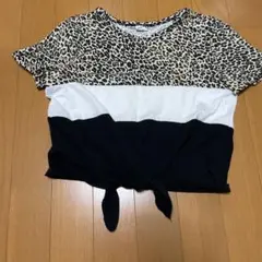 SHEIN レオパード柄 クロップドTシャツ 9Y