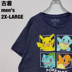 古着 Pokémon ポケモン Tシャツ ヴィンテージ ビッグサイズ 紺 2XL