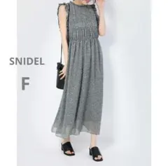 【美品】スナイデル/シャーリングドットワンピース/ノースリーブワンピース/ロング