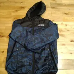 OUTDOOR フード付きナイロンジャケット 160サイズ ネイビー/カモフラ