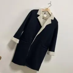 値下げ　アーバンリサーチ　ボア付きコート　ネイビー　再々値下げ