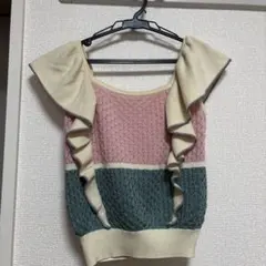 リリーブラウン カラーブロックフリルニットのサムネイル
