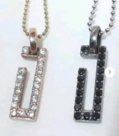 SILVER 925 ブラック&クリア シルバー　ペンダント トップ 2点