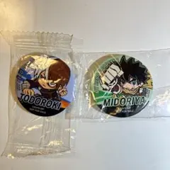 僕のヒーローアカデミア 緑谷出久 轟焦凍 くら寿司 缶バッジ ビッくらポン