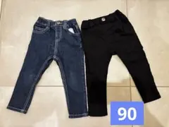 【極美品】ブランシェス　branshes デニム２本セット　90cm