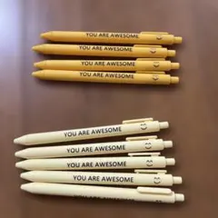 スマイル柄YOU ARE AWESOME ボールペンセット 10本