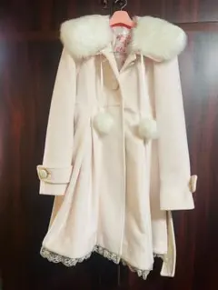 夢展望 Deary 姫系コート ピンク M ファーポンポン レース ロリータのサムネイル