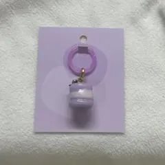 マカロン型チャーム パープル 紫 ハンドメイド めじるしチャーム